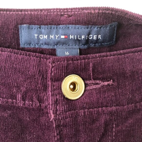 Tommy Hilfiger Womens Tribeca Skinny Corduroy Purple Pants Size 16 - Picture 8 of 9